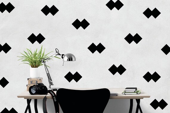 geometric wall stickers / diamond decal / shapes home decor / | etsy