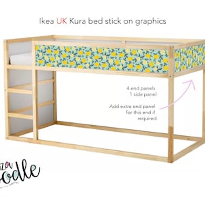 Ikea Kura bed decals for Ikea bed stickers for Kura bed, gaming decor for girls bed stickers for Ikea furniture hack for Ikea bed decal