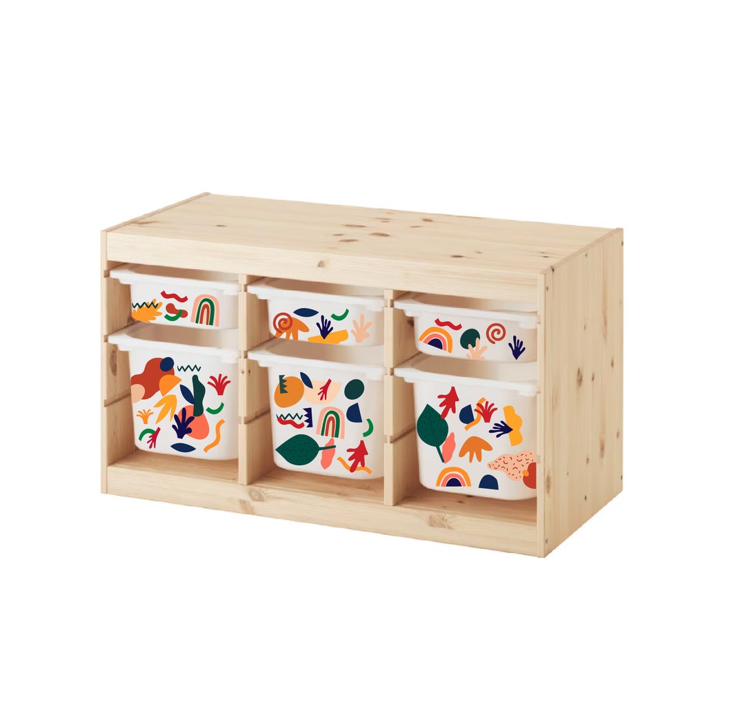 Storage Stickers for Trofast Decals for Storage Tubs Stickers for Furniture, Abstract Shapes