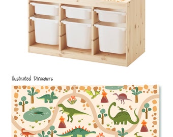 Storage stickers, Storage decals, decals trofast, animal trofast decal, trofast stickers, Furniture stickers,   ikea hack, Dinosaur sticker