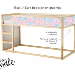 Ikea Kura bed decals for Ikea bed stickers for Kura bed, gaming decor for girls bed stickers for Ikea furniture hack for Ikea bed decal