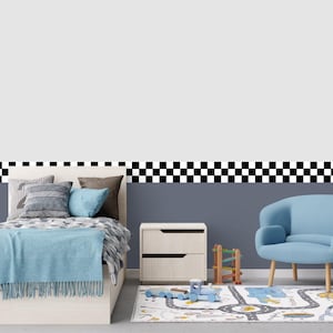 Calcomanías de pared de coches de carreras: despegar y pegar en el borde, decoración del dormitorio