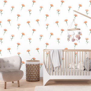 Boho Flower Wall Decals: Nursery Decor Stickers (Set of 54)