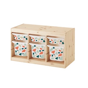 Storage stickers for trofast decals for storage tubs stickers for furniture, terrazzo stickers, terrazzo decals, removable, Ikea hack