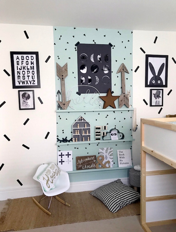 Confetti /& triangle children/'s bedroom complete decor pack nursery wall stickers wall decals removable stickers Pack of wall stickers