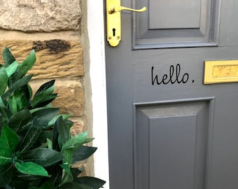 hello door decal / door sticker / front door sticker / hello decal / hello sticker / porch sticker / door decor / wall stickers / wall decal