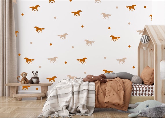 Horse wall decals | Horse wall stickers | Horse wall decor | Cowboy wall decals | Pony decor | Removable wall stickers | Boys bedroom idea