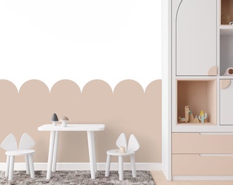 Large Scallop Wall Stencil: Removable Vinyl Edge Paint Decor
