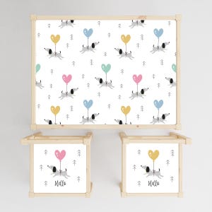 Stickers for IKEA Latt decals for Latt table and chairs cute table decal, stickers for furniture, animal stickers, dog decals, Ikea hack