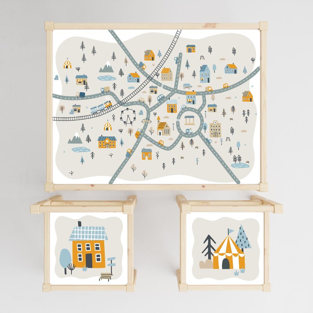 IKEA Latt Table Stickers: Scandi Road Map Decals, Removable Furniture ...