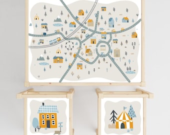 IKEA Latt Table Stickers: Scandi Road Map Decals, Removable Furniture Hack