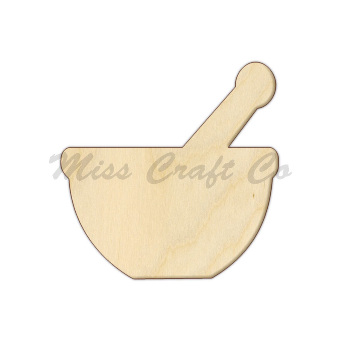 Mortar And Pestle Wood Craft Shape Unfinished Wood DIY Etsy
