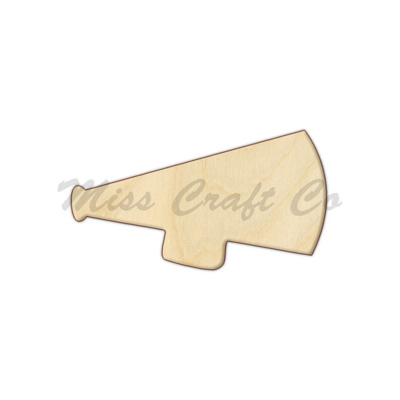 Cheer Megaphone Wood Craft Shape Unfinished Wood DIY Etsy