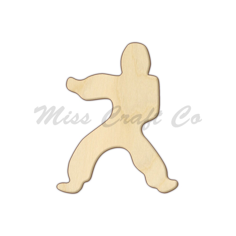 Karate Wood Craft Shape Unfinished Wood DIY Project. All Etsy