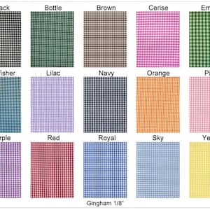 Gingham fabric 1/8&quot;, 1/4&quot; & 1 inch check.