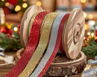 Sparkle Glitter Christmas ribbon