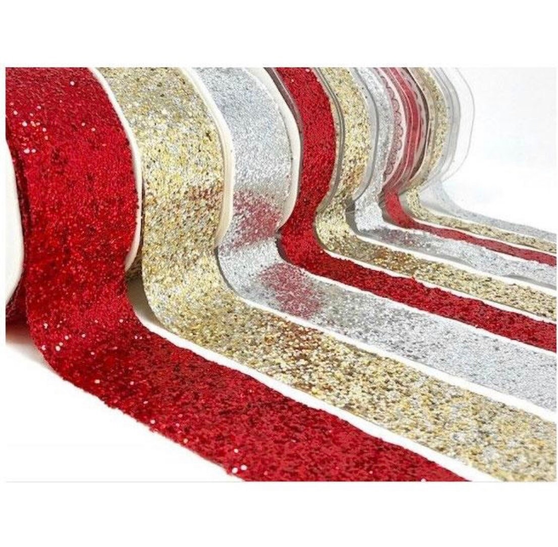 Sparkle Glitter Christmas Ribbon Etsy UK