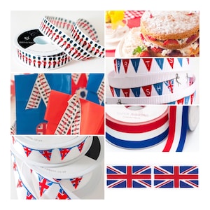 Ruban de célébration du couronnement, ruban Bunting, ruban Union Jack, ruban de garde. Vendu au compteur.