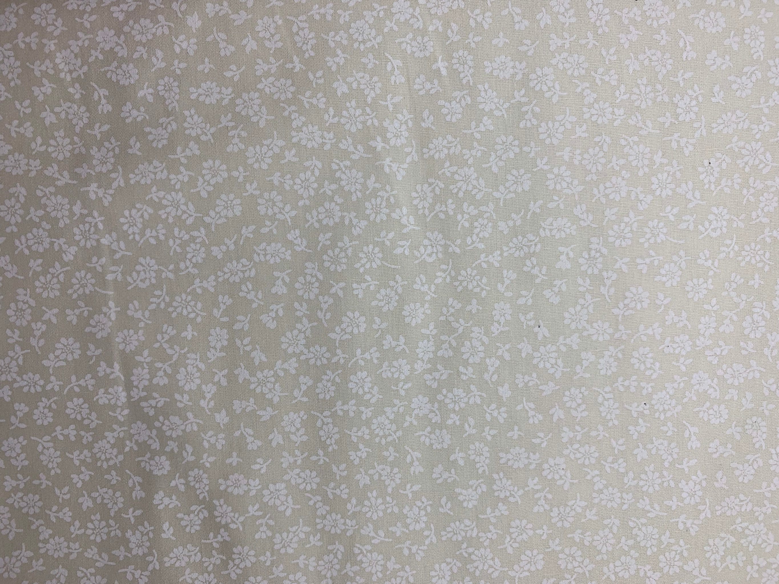 100% Cotton Fabric Classic White Designs on White Cream and | Etsy UK