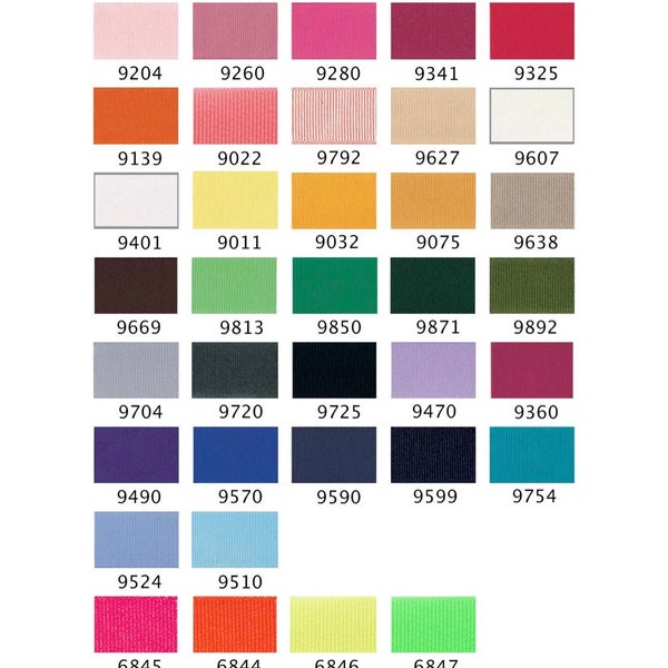 Grosgrain Ribbon widths ranging from 6mm to 40mm wide Sold by the meter.