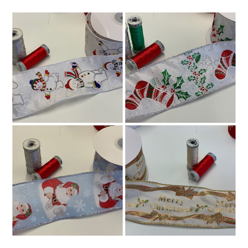 Wired Christmas Ribbon Various Designs - Etsy