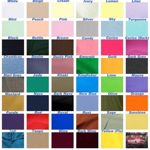 Plain Polycotton fabric 45 inch/112cm wide.