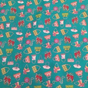Cotton Lawn Print Fabric Handbag Green