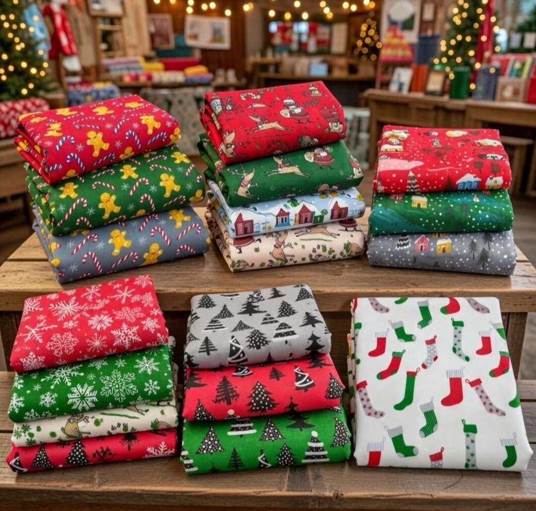 Various Christmas Polycotton Fabric - Etsy