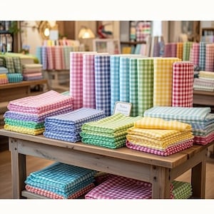 Gingham fabric 1/8", 1/4" & 1 inch check.