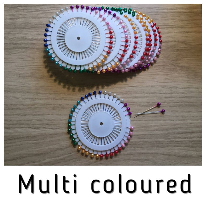 Pearl headed pin wheel 4cm 40 per wheel. 1.5 inch