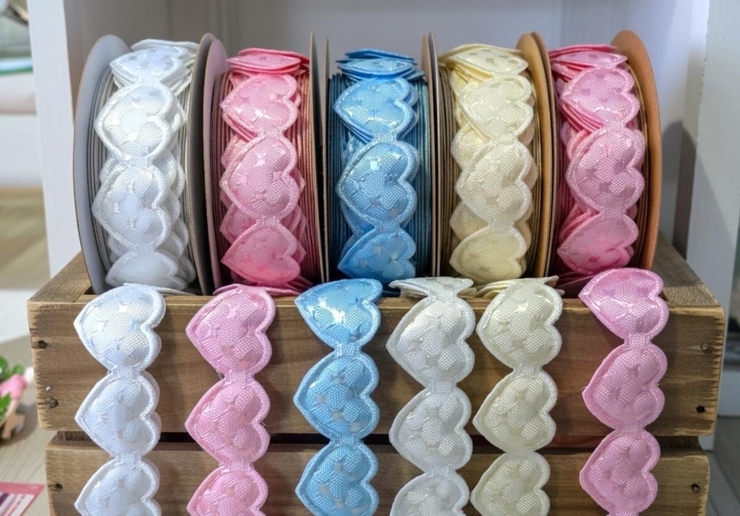 Padded Ribbon Padded Heart Tape/ribbon, 13mm Wide. - Etsy