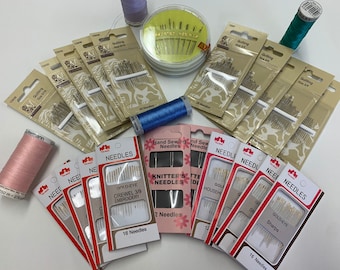 Assorted hand sewing needles. Quilting, Emboidery, sharps and knitting