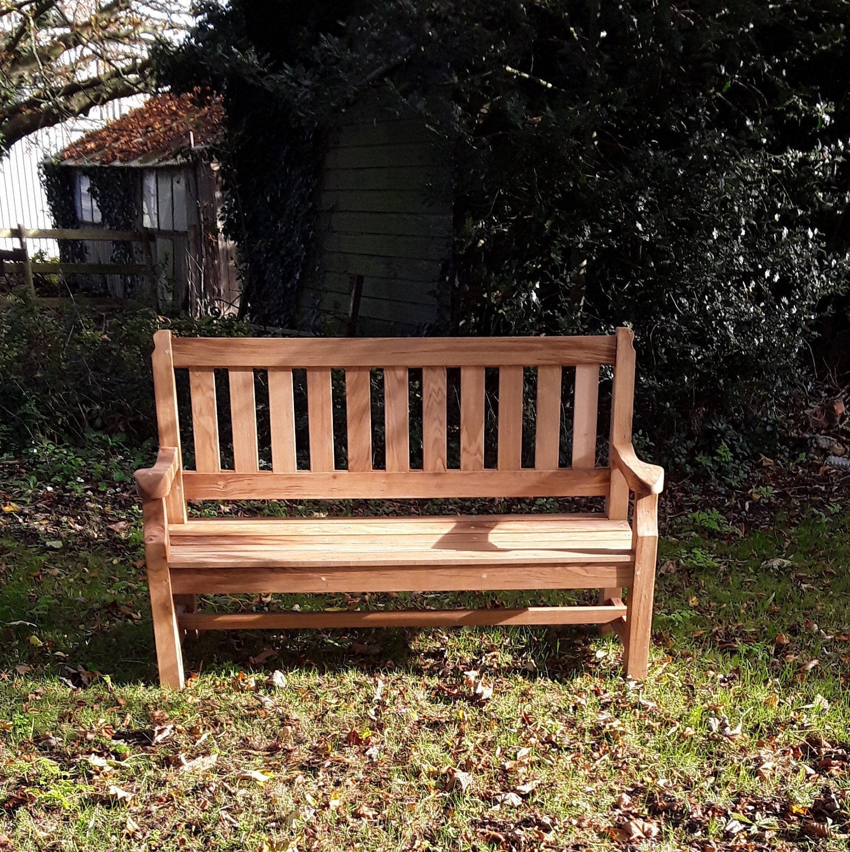 Handcrafted Oak Garden Bench Etsy