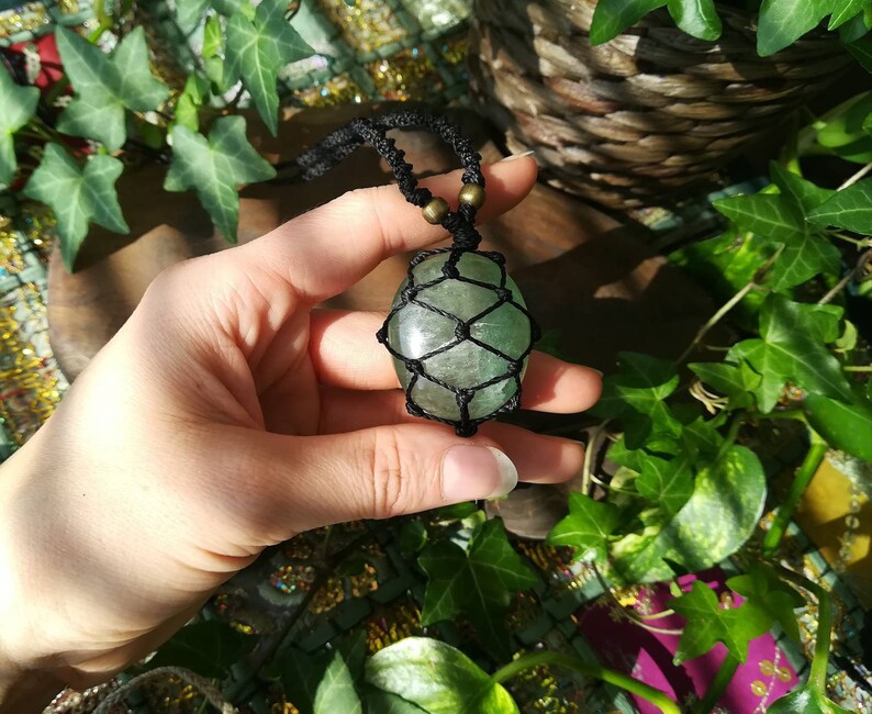 Fluorite Macram\u00e9 Necklace
