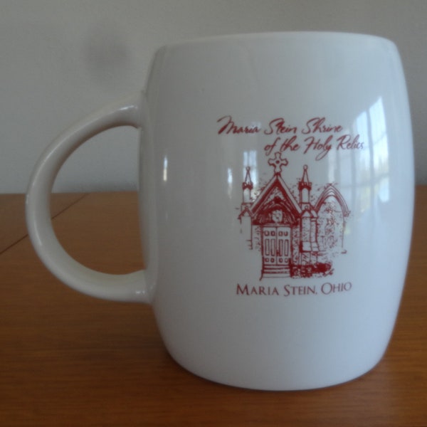 Maria Stein Shrine of the Holy Relics White Ceramic 4" Coffee Mug Cup Ohio New Bremen