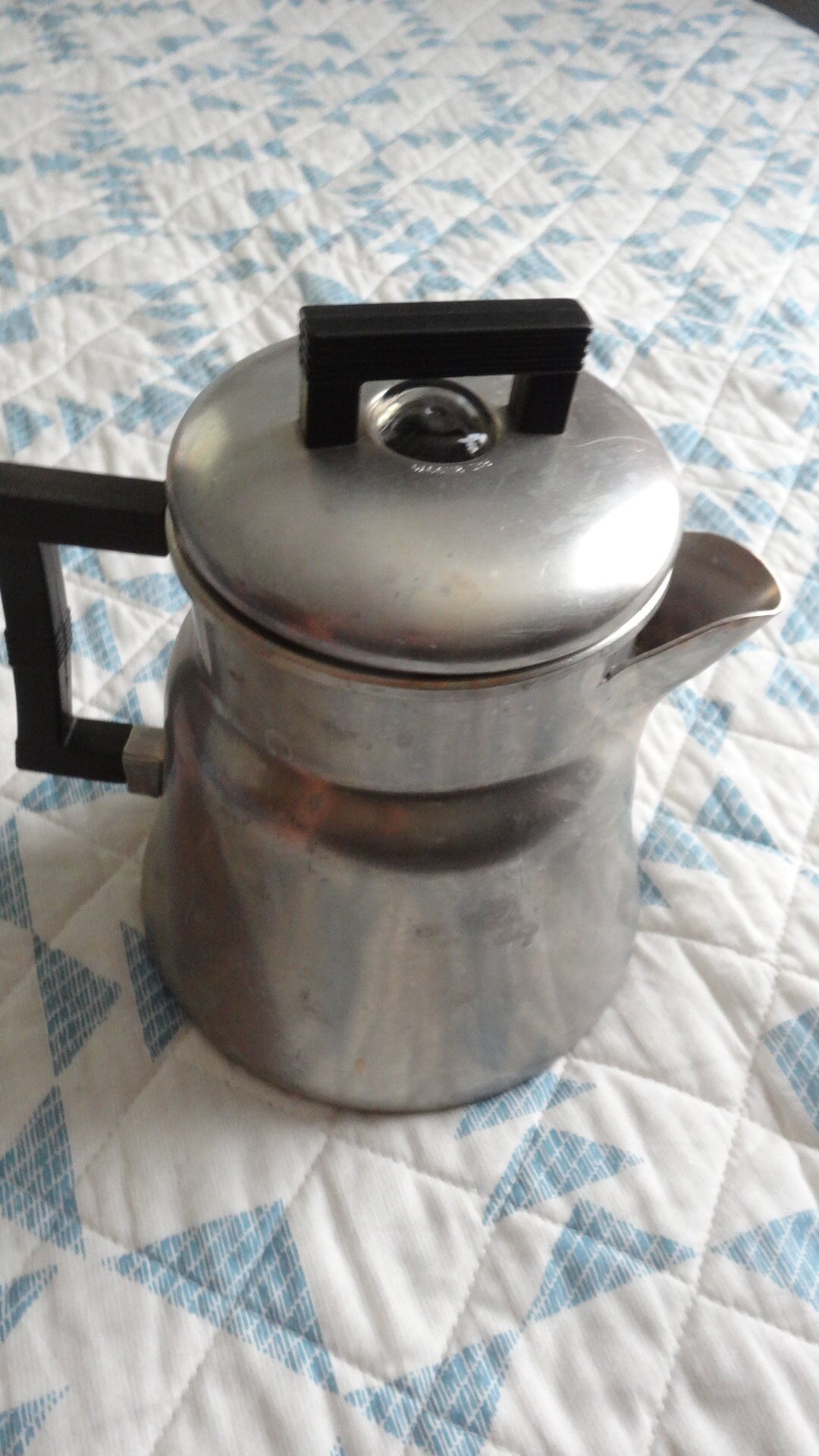 Vintage Wear-Ever Aluminum Percolator Stovetop Coffee Pot No. 3006 USA 6 Cup