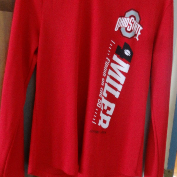 Red The Ohio State University 4 Miler XLarge Men's Long Sleeve T-Shirt Finish on the 50 Buckeyes Football