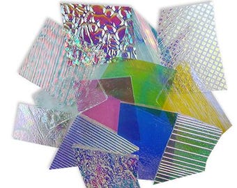 Dichroic Glass Dichro COE 90 Clear or Black – Stained Glass, Fused Glass Supply Kiln Work, Jewelry Making, Mosaic Art, Bullseye Compatible