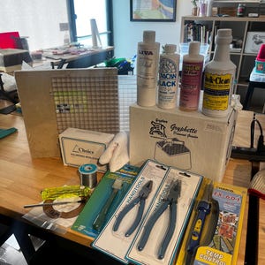 Free Shipping Beginner Deluxe Stained Glass Kit Bundle - Includes EVERYTHING you need to set up a home studio, DIY stained glass kit deal