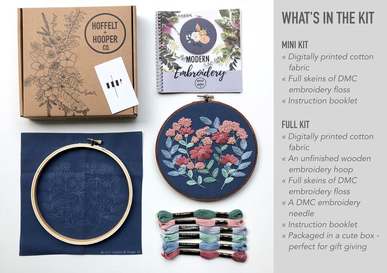 Beginner Wall Art DIY Kits for Adults Modern Embroidery Kit DIY Projects Customized Hoop Art Hoffelt and Hooper Make Your Own Art