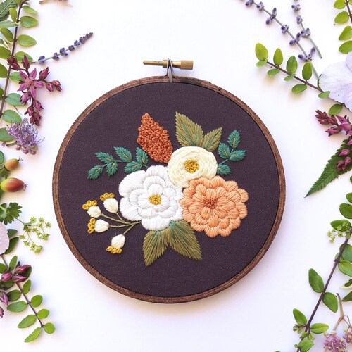 Embroidery Kit Beginner Embroidery Hoop Art Hand Embroidery Etsy