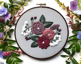 Beginner Embroidery Kit Embroidery Pattern Modern Embroidery Hoop Art