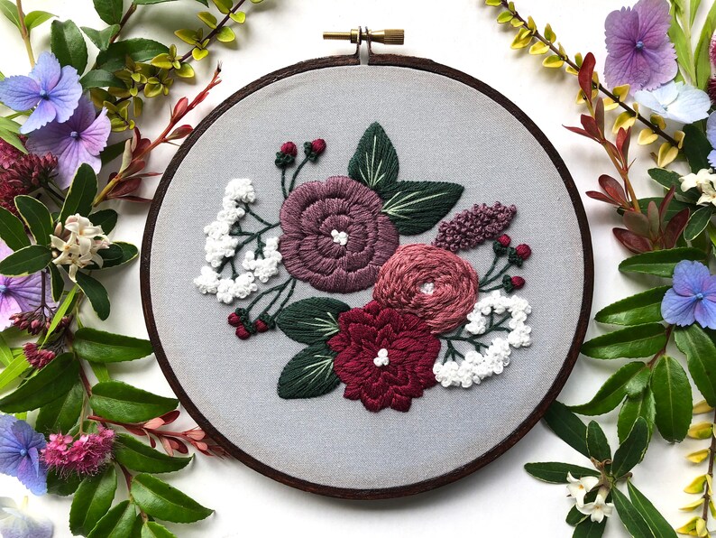 Beginner Embroidery Kit Embroidery Pattern Modern Embroidery Etsy