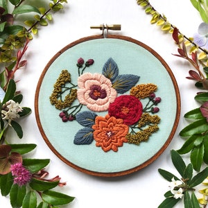 Hand Embroidery Kit Beginner Embroidery Kit Modern Embroidery Hoop Art Embroidery Pattern image 5