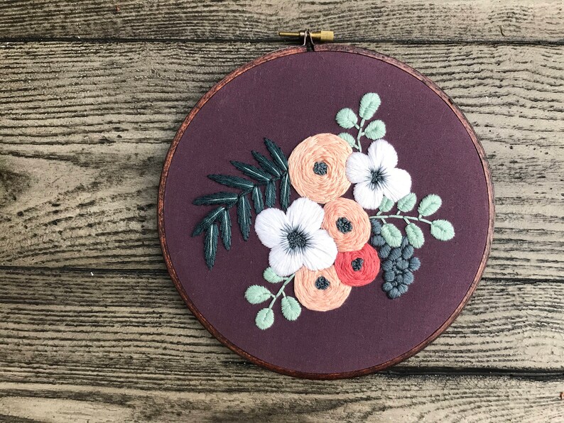 Embroidery Kit Beginner Embroidery Hoop Hand Embroidery Kit Etsy