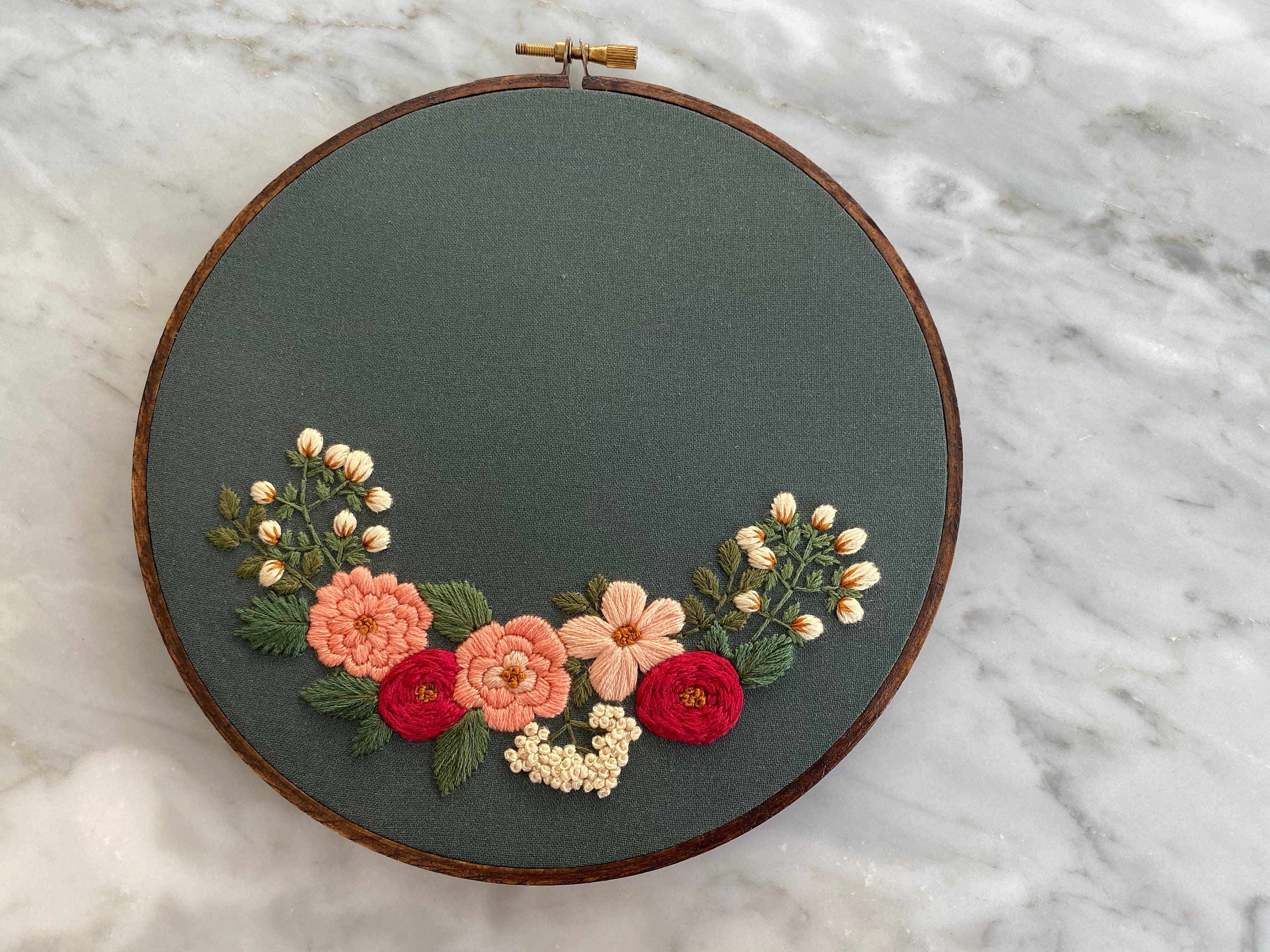 Home & Living Wall Hangings Flowers Embroidery art Original Artwork Hand embroidery Thread