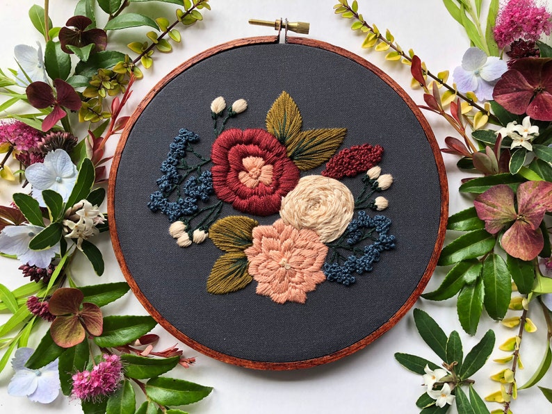 Hand Embroidery Kit Beginner Embroidery Kit Modern Embroidery Hoop Art Embroidery Pattern image 6