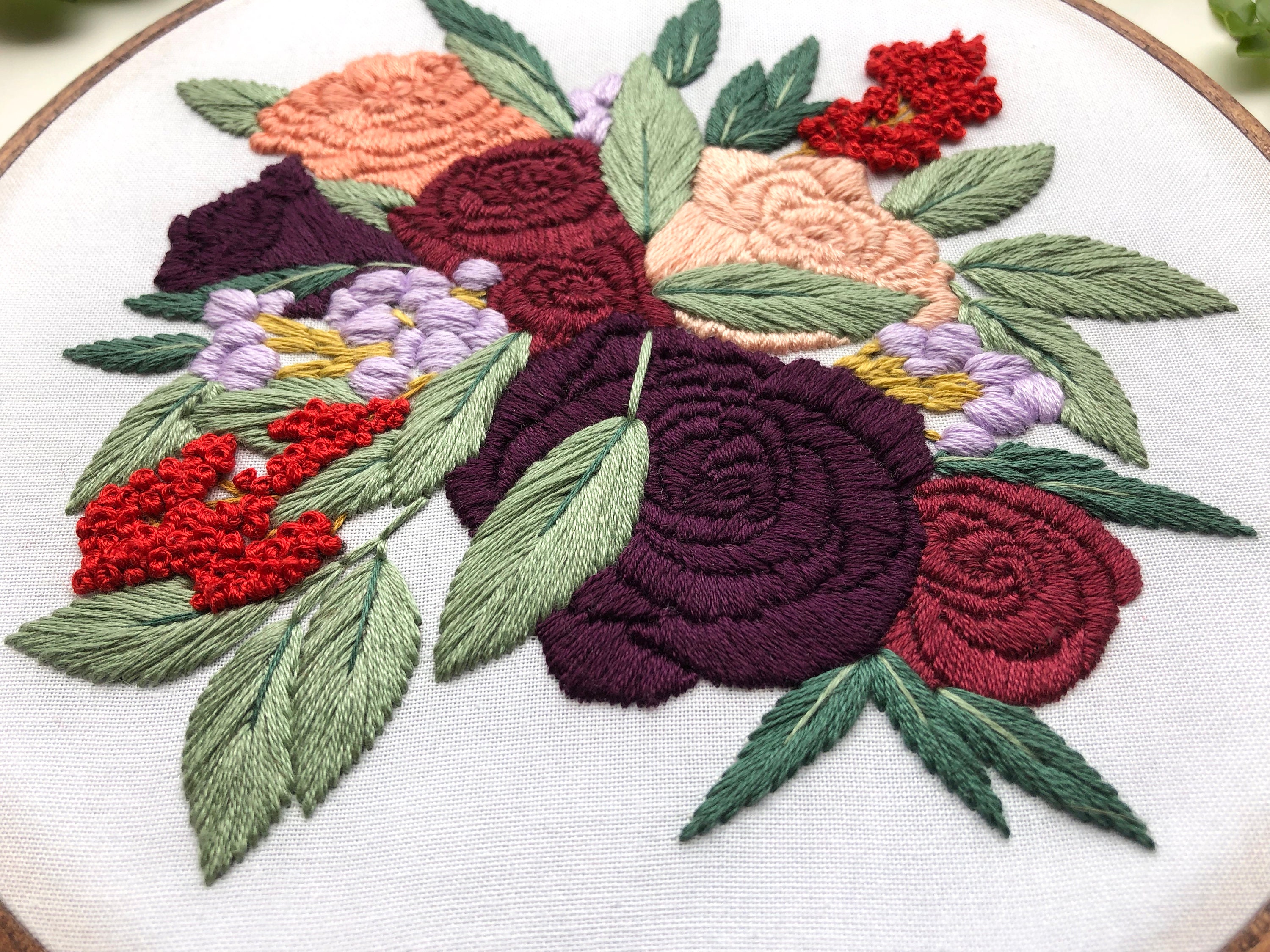 Full Kit with Needlepoint HoopPlant DIY Craft Kit Bird Embroidery Kit