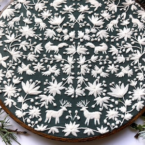 Borduurpakket voor beginners, moderne borduurringkunst, patroon met bosdieren, doe-het-zelf knutselproject