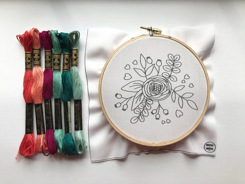 Hand Embroidery Kit Beginner Embroidery Kit Modern Embroidery Etsy